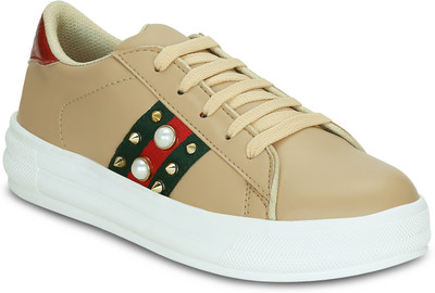 

Get Glamr Tinsley Flatform Sneakers For Women(Beige