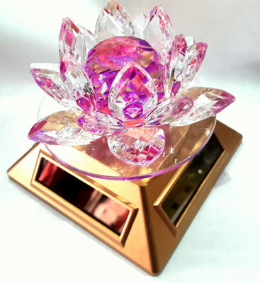 

Angels Store Solar Operated Lotus Decorative Showpiece - 5 cm(Crystal, Silver)