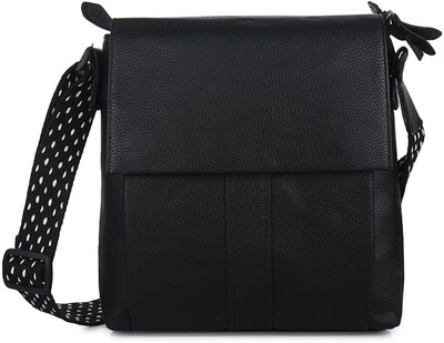 

Evana Men & Women Casual Black PU Sling Bag