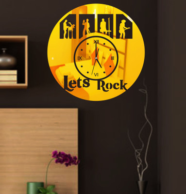 

Naveed Arts  Acrylic wall clock Sticker(Pack of 1, Gold mirror