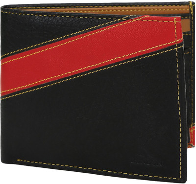 

K London Men Black, Red Artificial Leather Wallet(4 Card Slots)