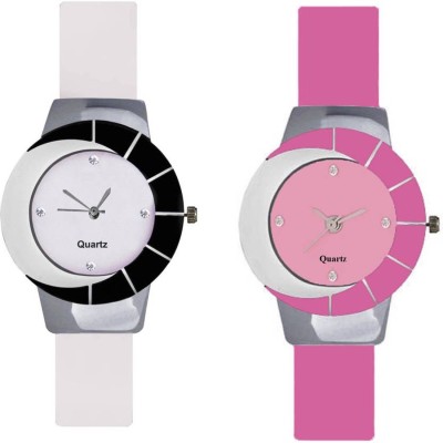 Gopal Retail Pink white different shape with pink and white multicolor and attractive glass glory Watch  - For Girls   Watches  (Gopal Retail)
