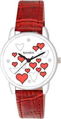 SAMEX LATEST TRENDY FASHIONABLE STYLISH RED LOVE HEARTS BEST PARTY WEAR CASUAL STUDDED DISCOUNTED SALES DEAL PRICE Watch  - For Women   Watches  (SAMEX)