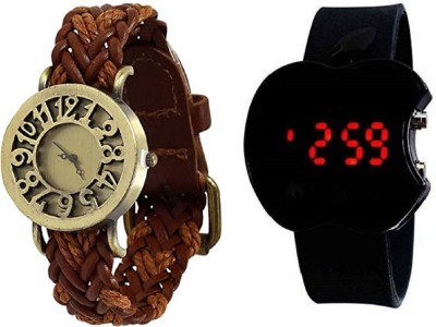 peter india fantastic Brown And Black Analouge And Digital Watches Combo PAck Of- 2 Watch - For Men & Women Watch  - For Boys & Girls   Watches  (peter india)