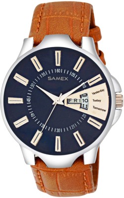 SAMEX LATEST STYLISH BLUE BIG DIAL DAY DATE FASHIONABLE NEW TRENDY BEST DISCOUNT SALES PRICE DEAL WATCH Watch  - For Men   Watches  (SAMEX)