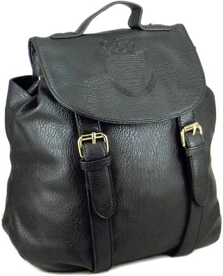 

Ripley Black Leatherette Backpack Backpack(Black, 15 L)
