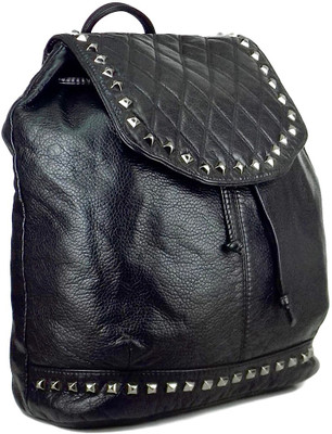 

Ripley Black Leatherette Studded Backpack Backpack(Black, 10 L)