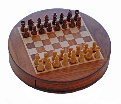 

Triple S Handicrafts 9 inch Round Chess Board Game