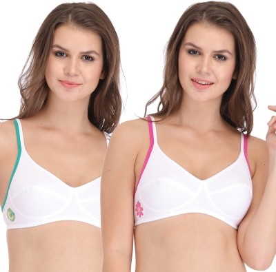 BodyCare by BODYCARE Perfect Coverage Bra Women Full Coverage Non Padded Bra(Green, Pink)