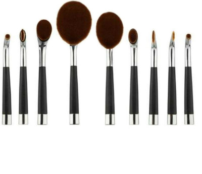 

Puna Store Cosmetic Oval Brush Set, Silver, 9 Pieces(Pack of 9)