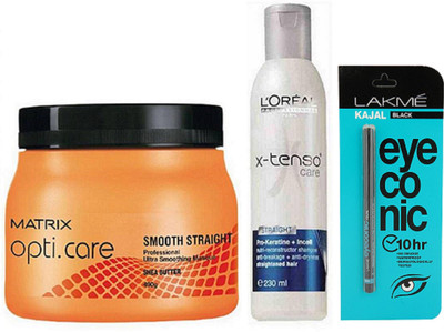 

Matrix Hair Spa, Loreal Shampoo & Lakme Eyeconic Kajal(Set of 3)