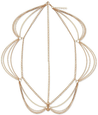 FAYON Chunky Fashion Golden Multilayer Chains Hair Chain(Gold)