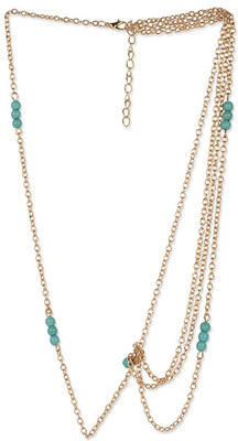 

FAYON Designer Modern Golden Chain With Green Beads Hair Chain(Gold)