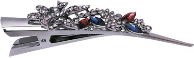 

Bijou Vertex Gunmetal & Navy Metal Bow Embellished With Crystals Hair Clip(Grey)