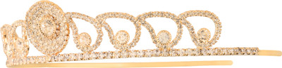 

Accessher wedding Party wear Rhinestone Hair Band for Girls and Women Hair Band(Gold)