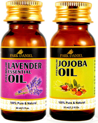 

Park Daniel Premium Lavender Essential oil(30 ml) and Jojoba Carrier Oil (35 ml)Combo pack of 2 Bottles(65 ml)