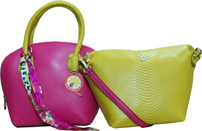

mariQuita Hand-held Bag(Pink, Yellow)