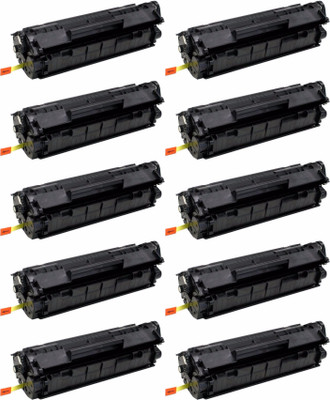 

Dubaria 12A Toner Cartridge Compatible HP 12A / Q2612a Toner Cartridge - Pack of 10 Single Color Ink Toner(Black)