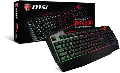 

MSI Interceptor DS4200 Anti-Ghosting Multi Color Backlit Ergonomic Design Wired USB Gaming Keyboard(Black)