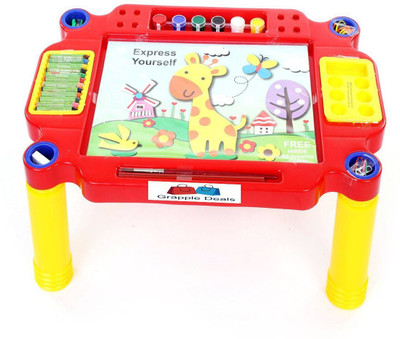 

GRAPPLE DEALS 3 In 1 Learning Desk Learn, Write And Paint With Colours,Pencil,Eraser And Much More For Kids.(Multicolor)