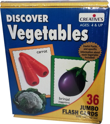 

kidoz kingdom CREATIVES 36 JUMBO FLASH CARDS - VEGETABLES(Multicolor)
