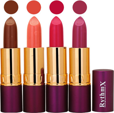 

Rythmx Brown,Peach,Baby Pink,Purple Long Lasting Lisptick Set(Brown,Peach,Baby Pink,Purple)