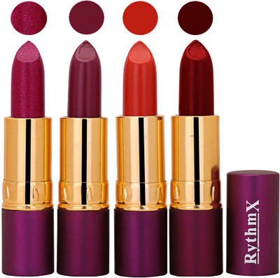 

Rythmx Shimmer Mazanta,Plum,Red,Maroon Long Lasting Lisptick Set(Shimmer Mazanta,Plum,Red,Maroon)