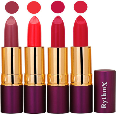 

Rythmx Mauvish Purple,Orange,Mazanta,Hot Pink Long Lasting Lisptick Set(Mauvish Purple,Orange,Mazanta,Hot Pink)