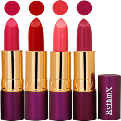 

Rythmx Royal Pink,Red,Neon Pink,Purple Long Lasting Lisptick Set(Royal Pink,Red,Neon Pink,Purple)