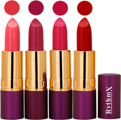 

Rythmx Baby Pink,Purple,Royal Pink,Red Long Lasting Lisptick Set(Baby Pink,Purple,Royal Pink,Red)