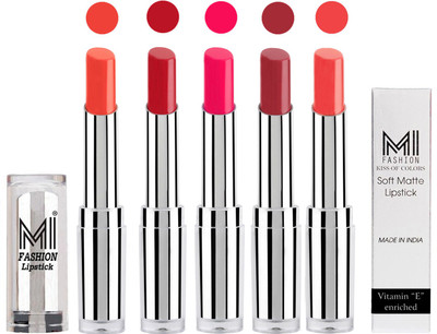 

MI Fashion Pout-Perfect Creamy Matte Lipstick Set in 5 Vibrant Colours(Coral Glamour,Red Alert,Rosy Pink,Brown Raisin,Pouty Pink)