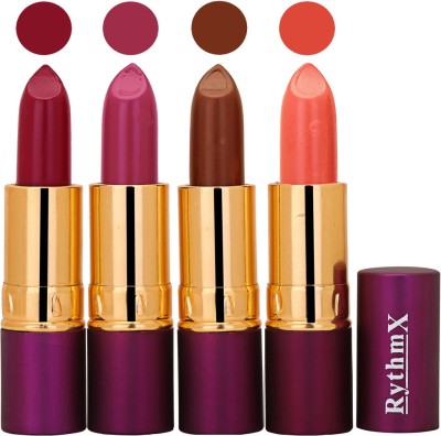 

Rythmx Dark Purple,Light Purple,Brown,Peach Long Lasting Lisptick Set(Dark Purple,Light Purple,Brown,Peach)