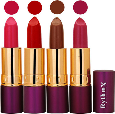 

Rythmx Mazanta,Red,Brown,Purple Long Lasting Lisptick Set(Mazanta,Red,Brown,Purple)