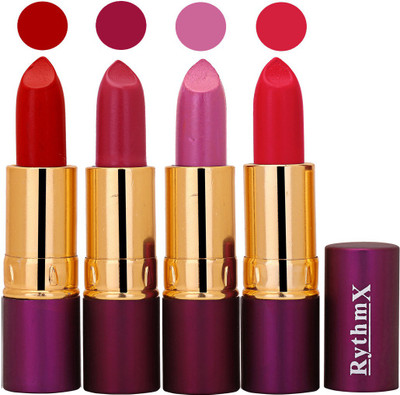 

Rythmx Red,Mauvish Purple,Light Purple,Hot Pink Long Lasting Lisptick Set(Red,Mauvish Purple,Light Purple,Hot Pink)