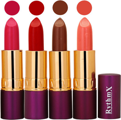 

Rythmx Pink,Red,Brown,Peach Long Lasting Lisptick Set(Pink,Red,Brown,Peach)