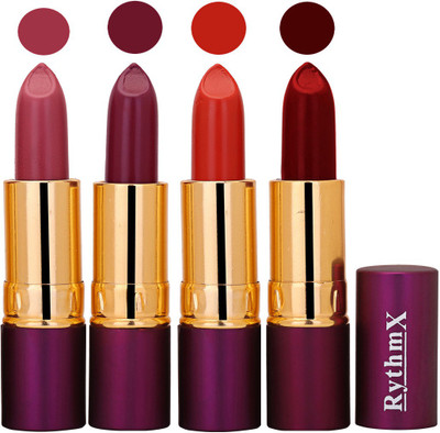 

Rythmx Mauvish Purple,Plum,Red,Maroon Long Lasting Lisptick Set(Mauvish Purple,Plum,Red,Maroon)