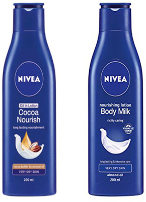 

Nivea COCOA NOURISH OIL IN LOTION 200 ML + BODY MILK NOURISHING BODY LOTION 200 ML(200 ml)