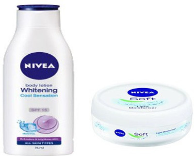 

Nivea WHITENING COOL SENSATION BODY LOTION 200 ML + SOFT LIGHT MOISTURISER 100 ML(100 ml)