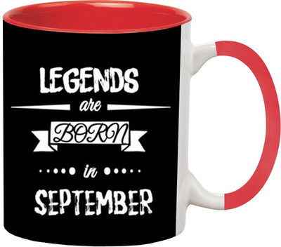 

Ashvah Legends are Born in September Ceramic Mug(350 ml), Red
