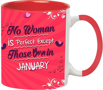 

Ashvah Woman Born in January Ceramic Mug(350 ml), Red