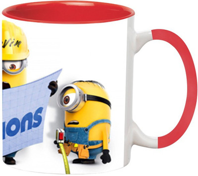 

Ashvah Minions 188 Ceramic Mug(350 ml), Red