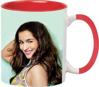 

Ashvah Alia Bhatt 499 Ceramic Mug(350 ml), Red