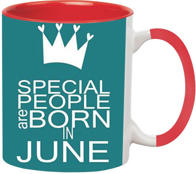 

Ashvah Born in June 922 Ceramic Mug(350 ml), Multicolor