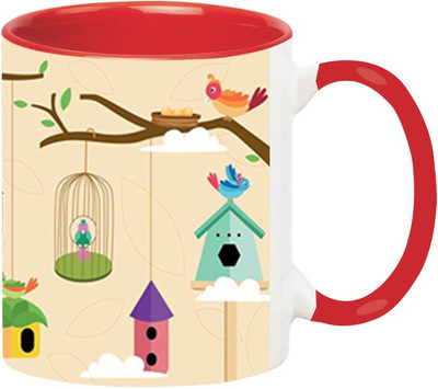 

Ashvah Painting 767 Ceramic Mug(350 ml), Red