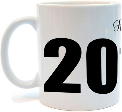 

Juvixbuy Happy New Year 2018 Printed Coffee Ceramic Mug(325 ml), Multicolor