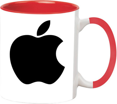 

Ashvah Apple Ceramic Mug(350 ml), Red