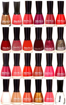 

Fashion Bar Nail Polish Combo at Wholesale Price Set 28 Multicolor(Pack of 24)
