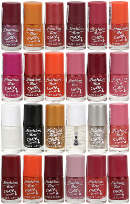 

Fashion Bar Gel Style Nail polish Jumbo Combo Pack 1002 Multicolor(Pack of 24)