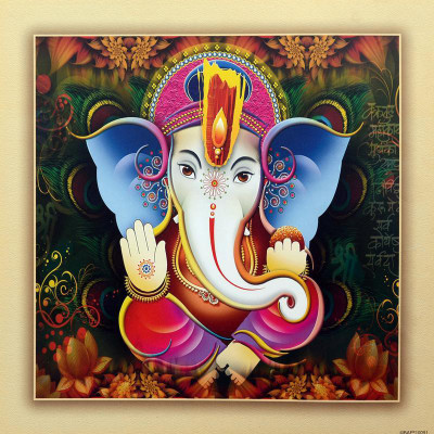 62 Off On Janki Ganesh Ji Taxture Fiber Glass Wall Painting