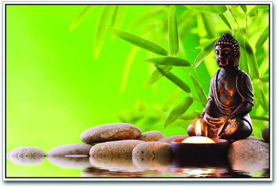Aabhaas Buddha Wall Poster Fine Art Print(12 inch X 18 inch, Rolled)